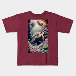 Ocean Life  - Turtle  - Coral Reef Kids T-Shirt